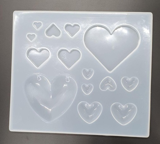 RM58 Silicone Mould 14 Heart Shapes 