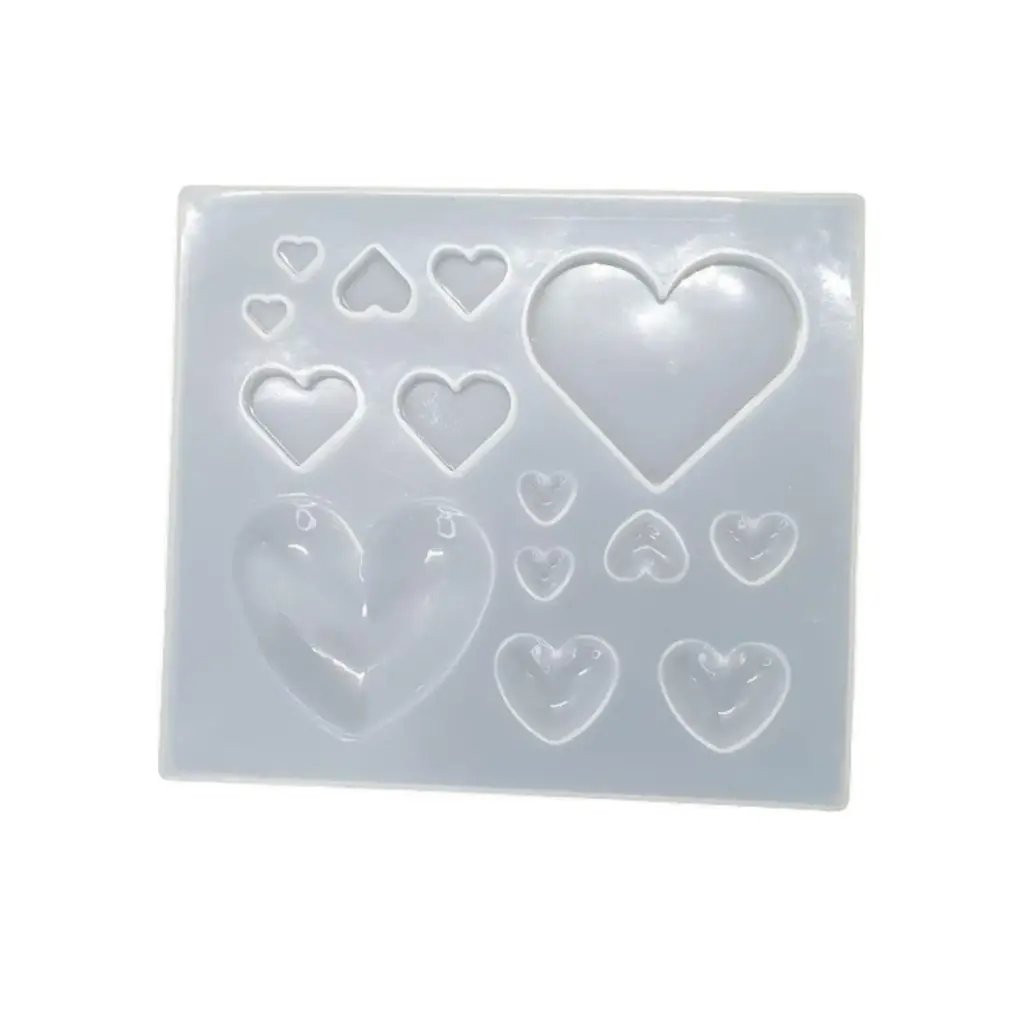RM58 Silicone Mould 14 Heart Shapes 