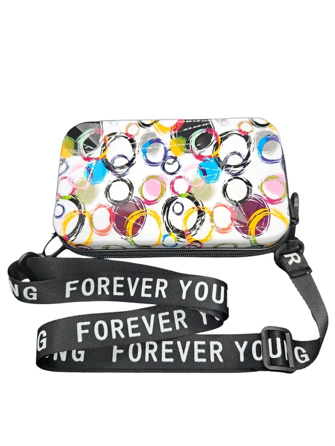 [IX2401748] Multicolor Fiber Box Shoulder Bag (Multicolor Rings)