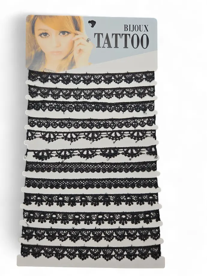 [IX2401792] Black Lays High Neck Band Chain