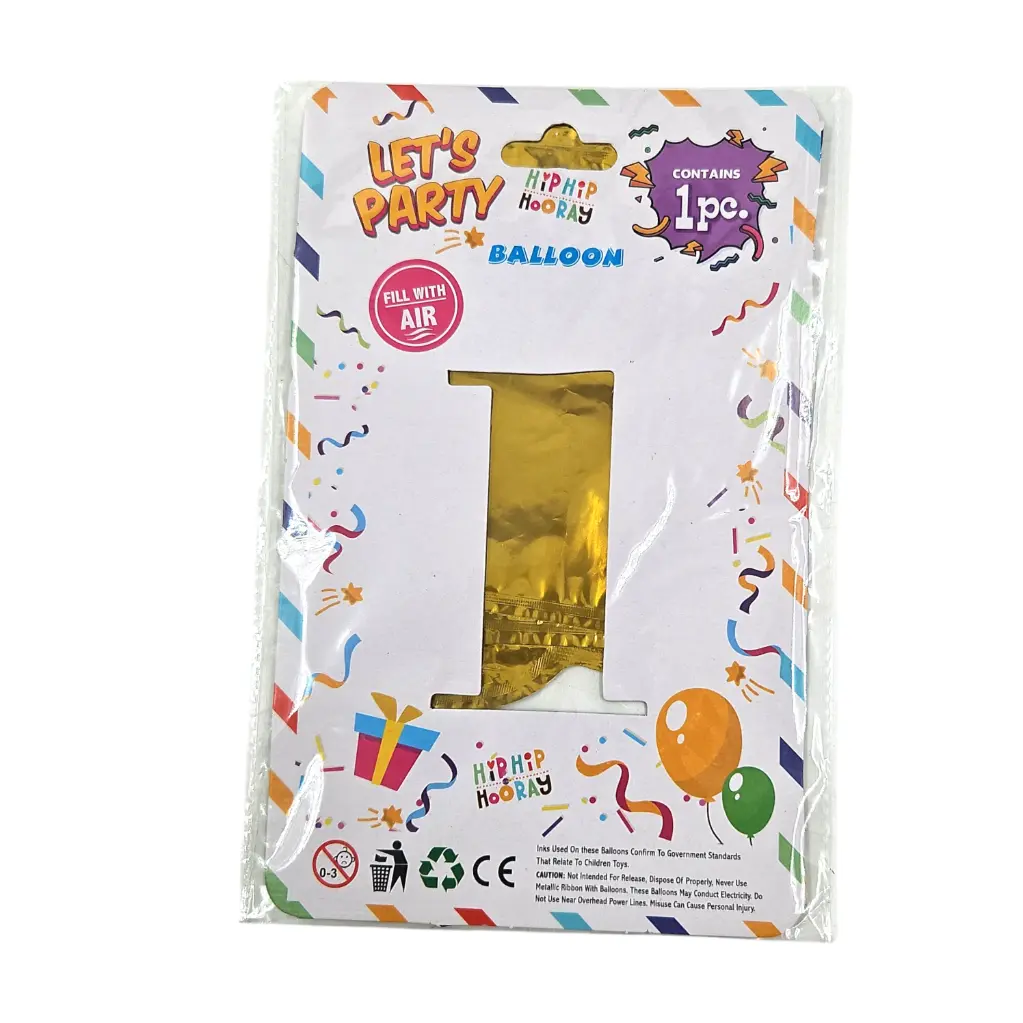 Gold Number Foil Balloon