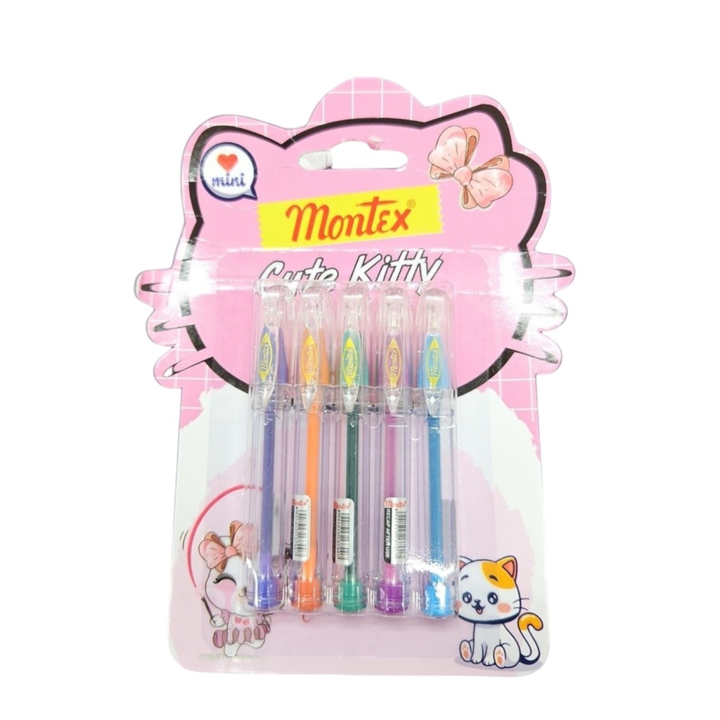 Montex Cute Kitty Mini Gel Color Pen 5/Pkt