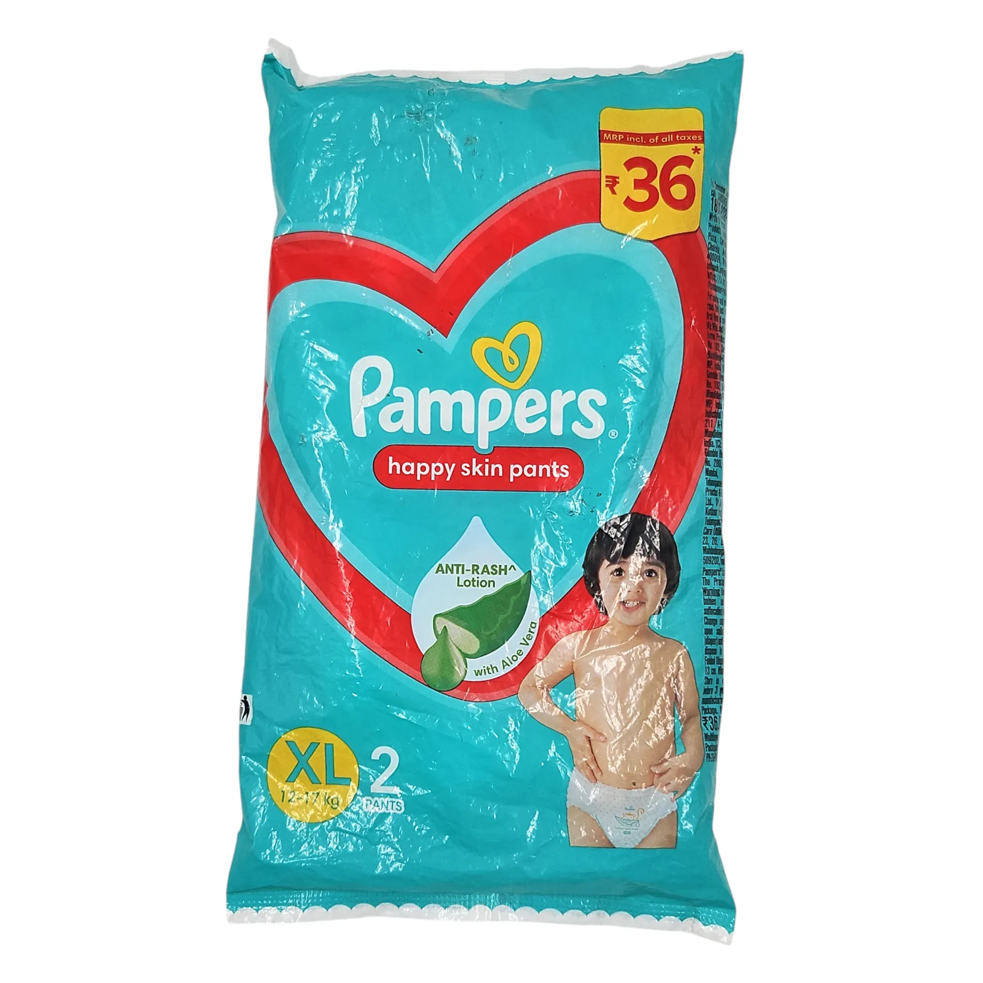 Pampers Pants With Aloe Vera Anti Rash Lotion XL MRP 36
