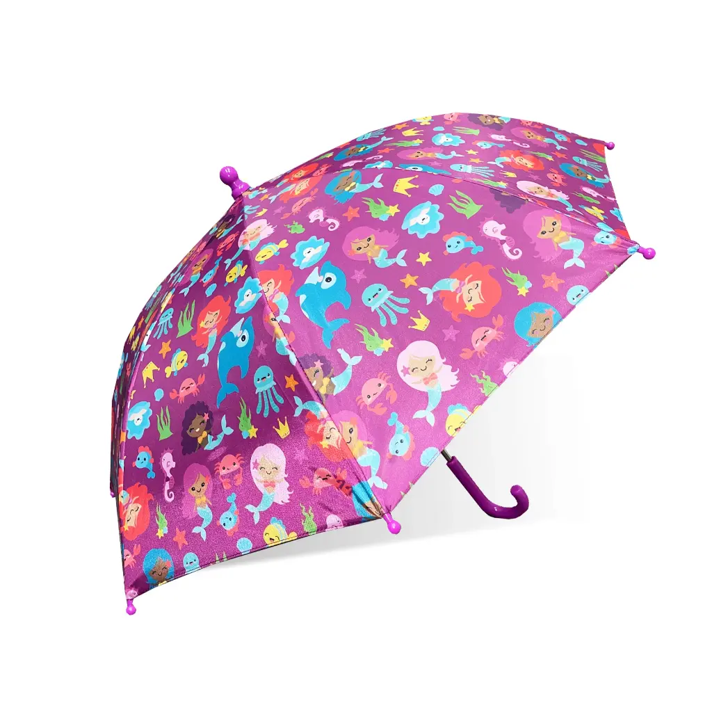 [IX2402019] Kids Color Full Cartoon Printed Umbrella (Red)