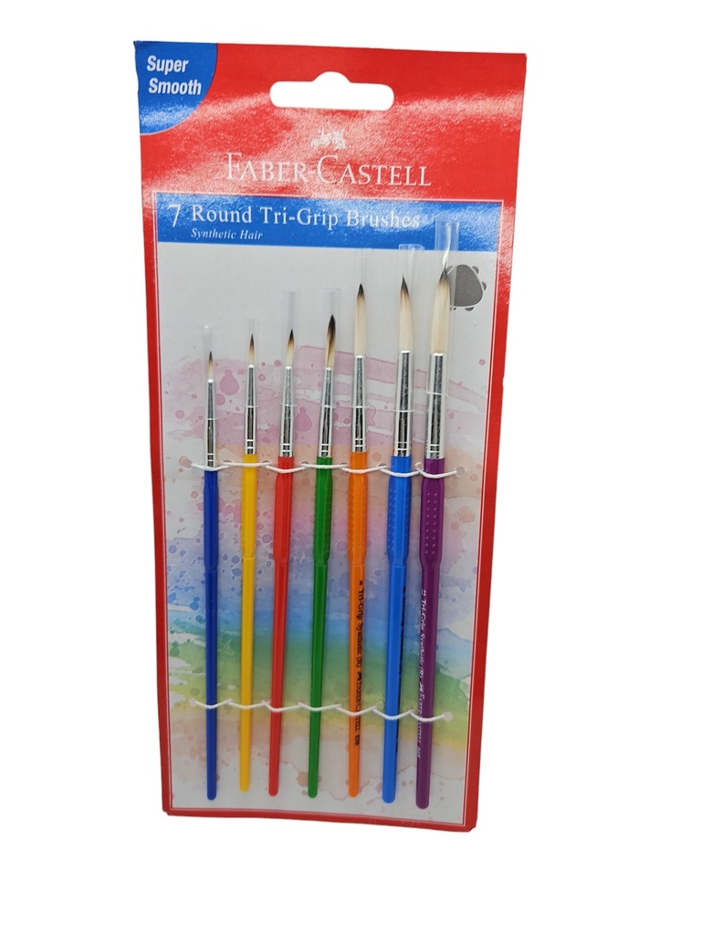 Faber Castell 7 Rounded Tri Grip brushes 