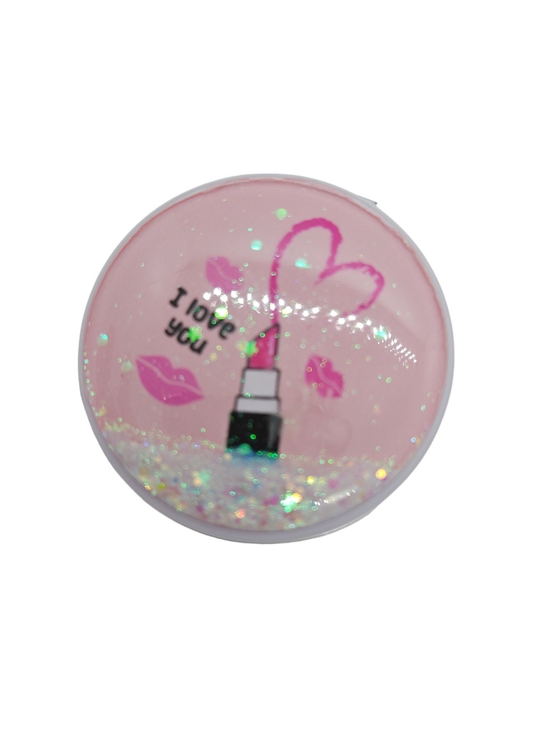 Double Side Pocket Mirror With Falling Glitters