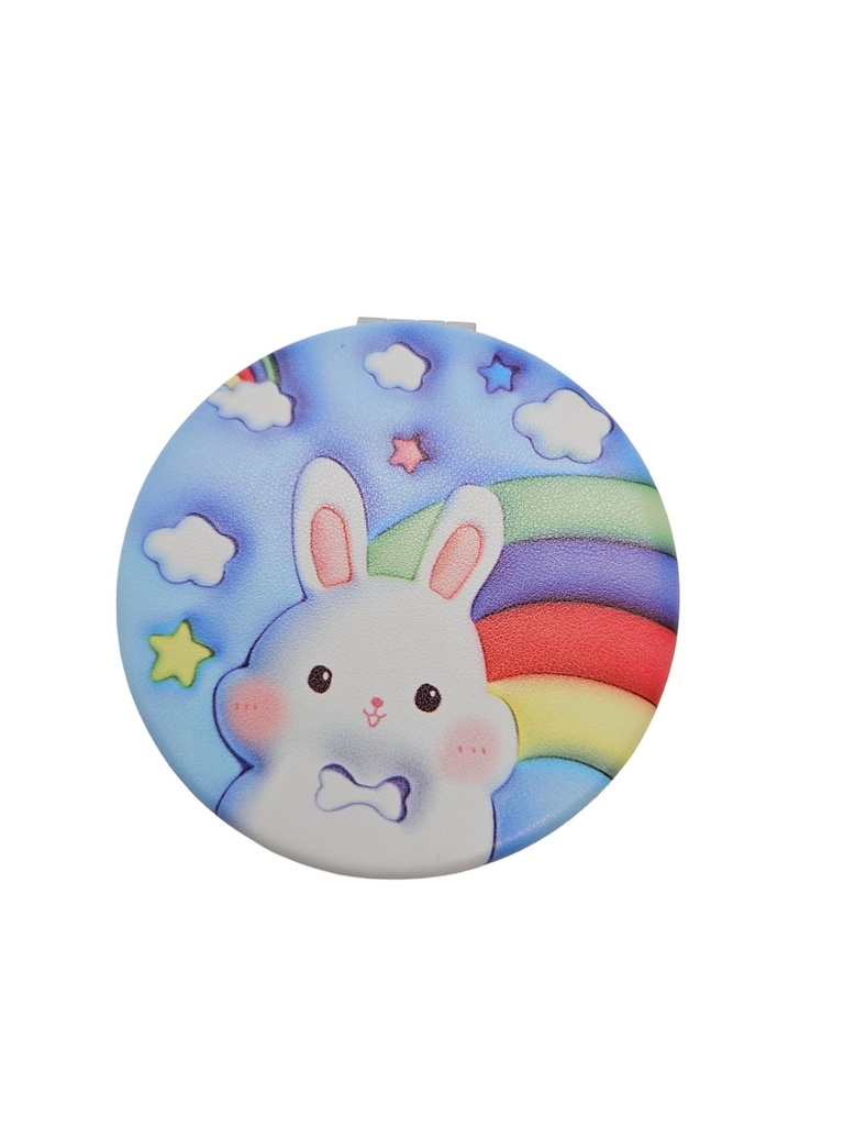 [IX2402290] Double Side Pocket Mirror With 3D Bulge Shapes (Blue)