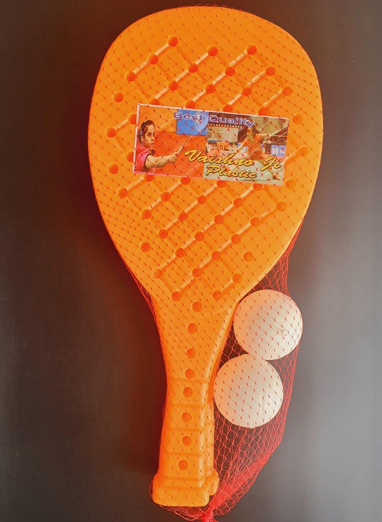 [IX000353] Tennis Racket Set 2 Bats With 2 Balls  (Orange)