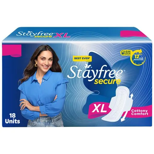 Stayfree Secure XL Pads 274mm Pack of 18 MRP 123