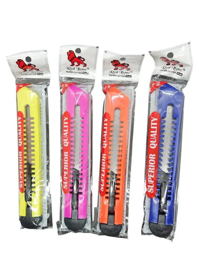 Paper Cutter Knife Plastic Holder 15cm Multicolor