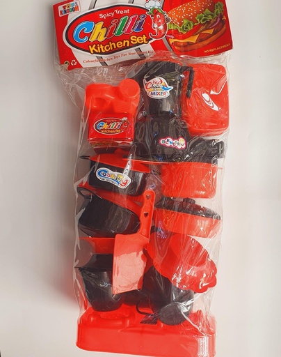 Chilli Kitchen Set Red & Black 