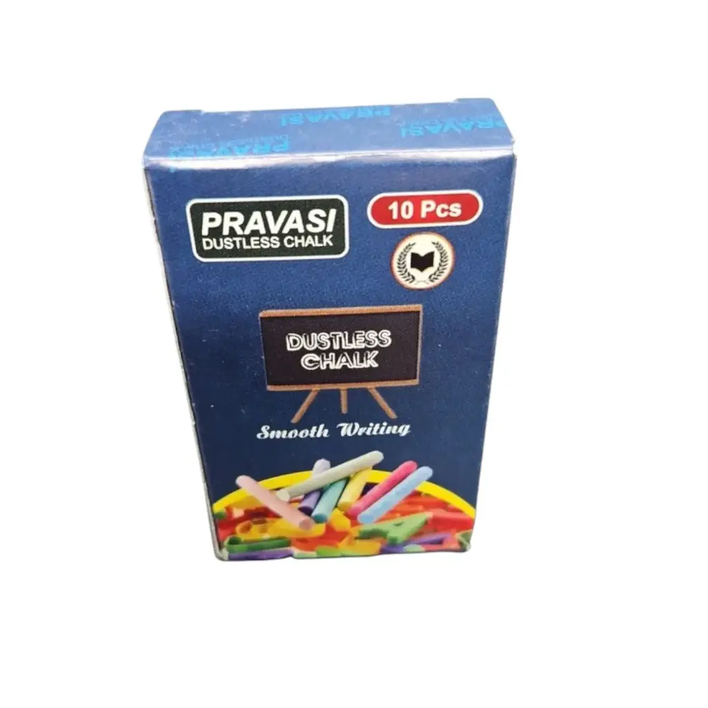 Pravasi Dustless White Chalk 10 Pcs  
