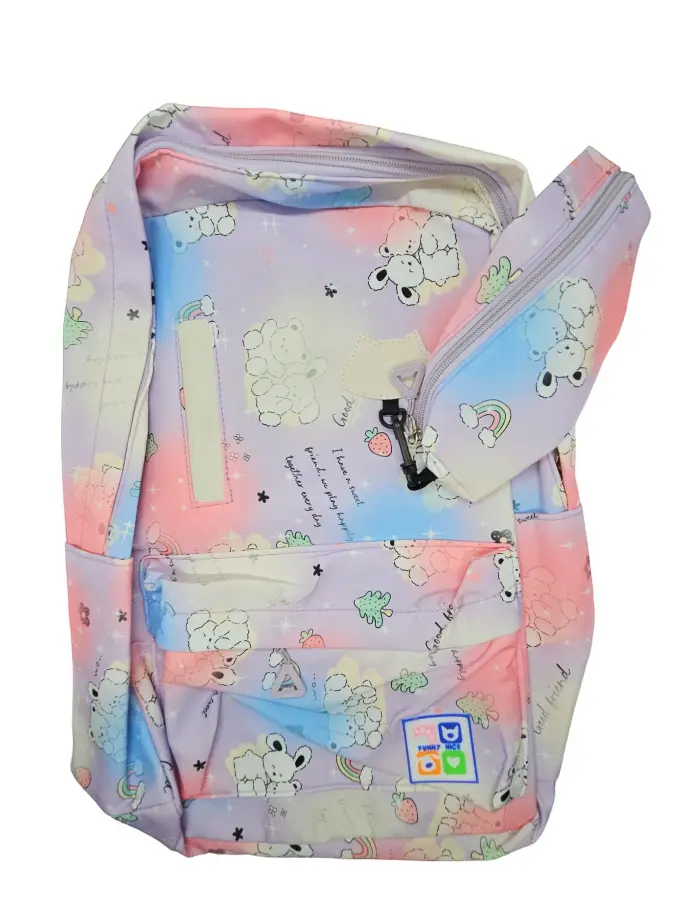 Funny Nick College Bag Single Main Pocket with Attached Pouch 42x30cm