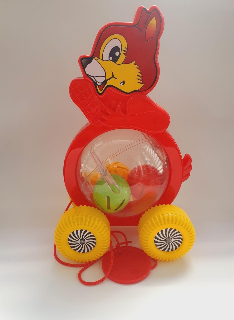 [IX000369] Nutty Squirrel Pull Along  (Red)
