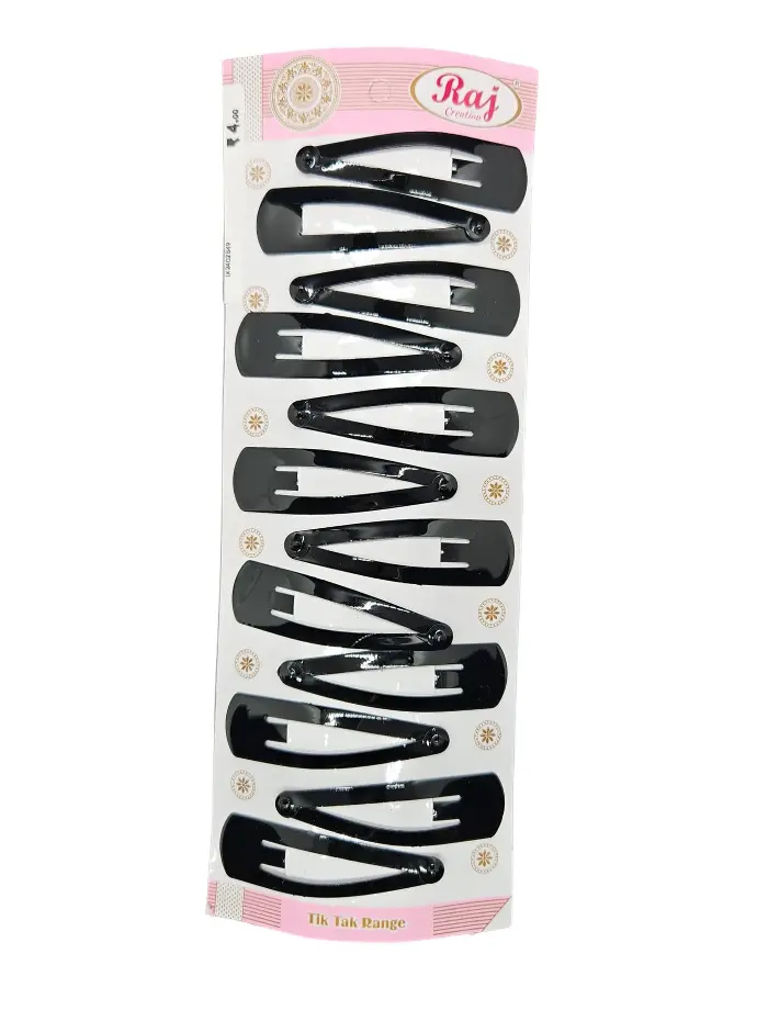 Hair Tik Tik Glossy Plain Black 5.5cm