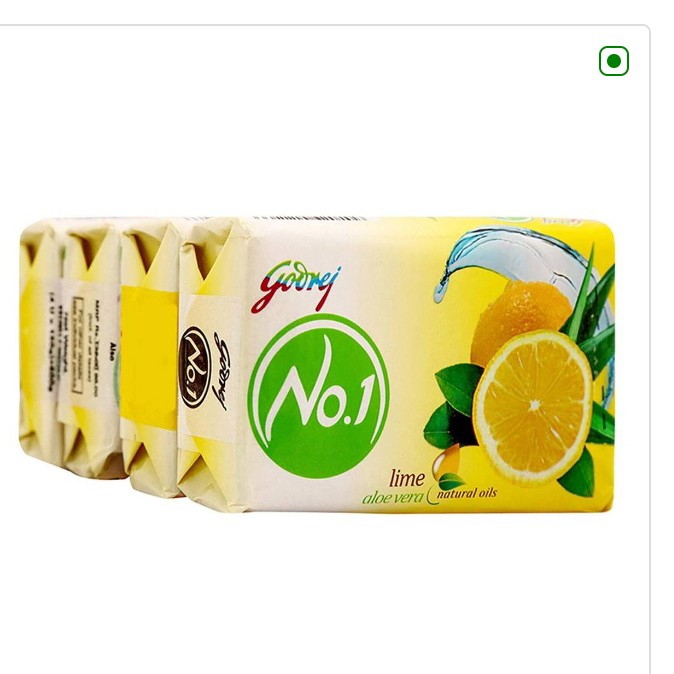 Godrej No.1 Bar Soap Lime Aloe Vera 5x100g MRP 140