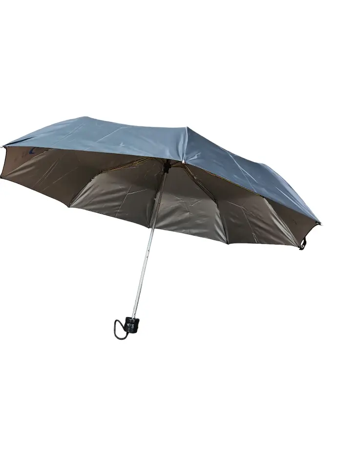 Family 3 Folds Manual Open Solid Umbrella 26cm Black
