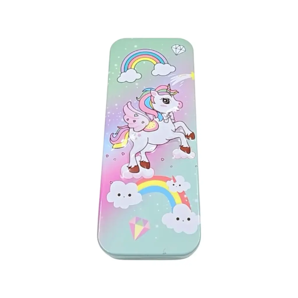 Super Metal Pencil Box with Bulged Cartoon Characters 20X8CM