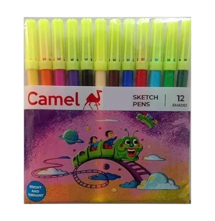 Camel Sketch Colour Pens Assorted 12 Shades  