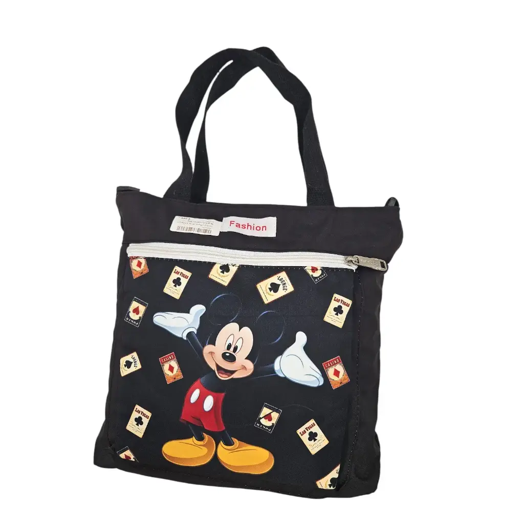 Fashion Black Mickey Mouse One Side College Bag