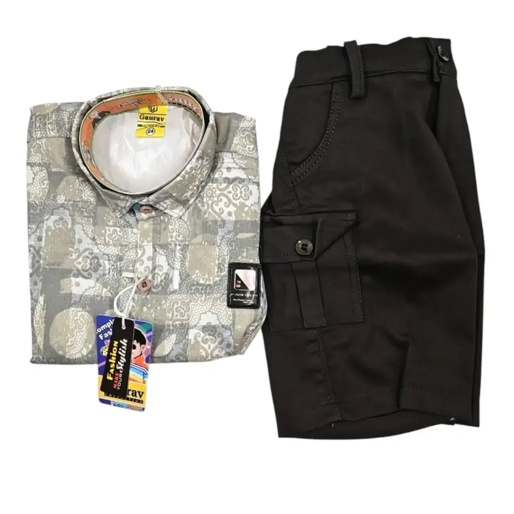 Gaurav Boys Printed Shirt FS With Shorts 