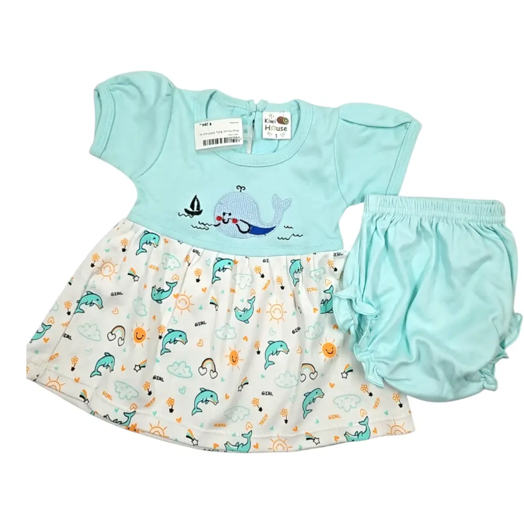 [IX2403603] Kiwi House Baby Girl Frock Set