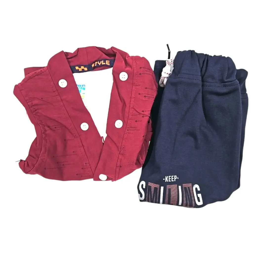 [IX2403629] Alfa Adidas Club Boys Overcoat Shirt With Pant