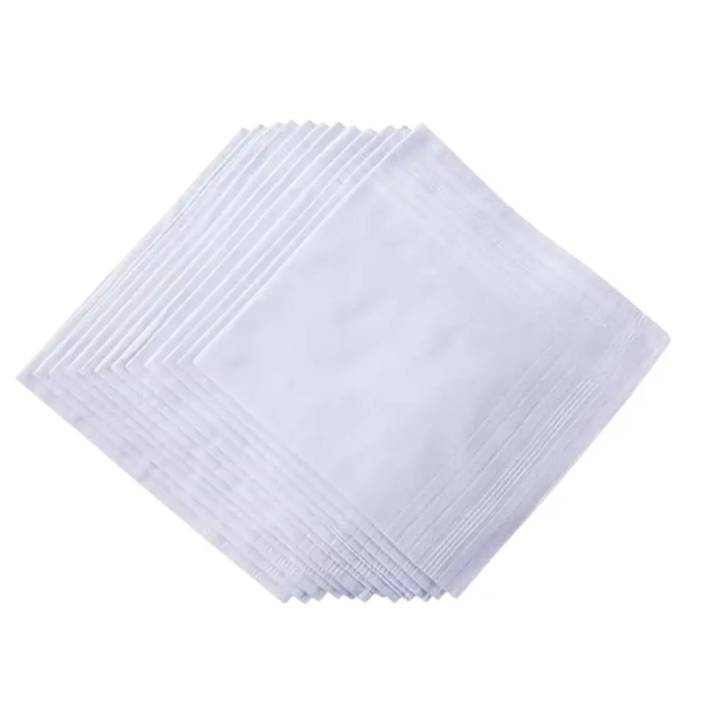 0555 Leo Hankies White Kerchief Towel White Border 46x46cm