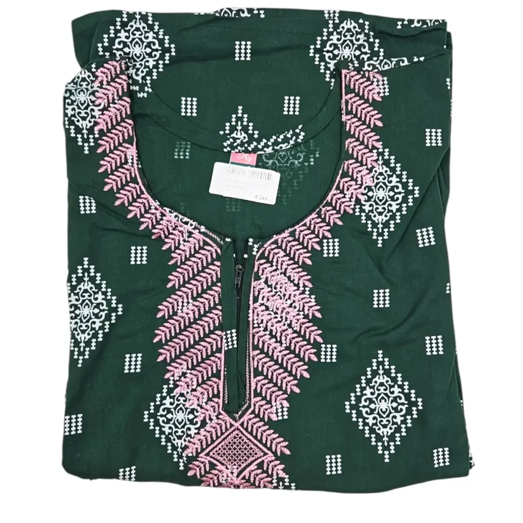 [IX2403977] AG Nighties Neck Embroidery Cotton Maxi 56