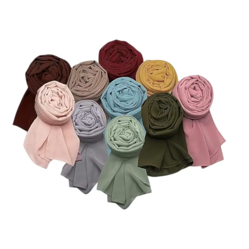 [IX2404003] Georgette Plain Shawl