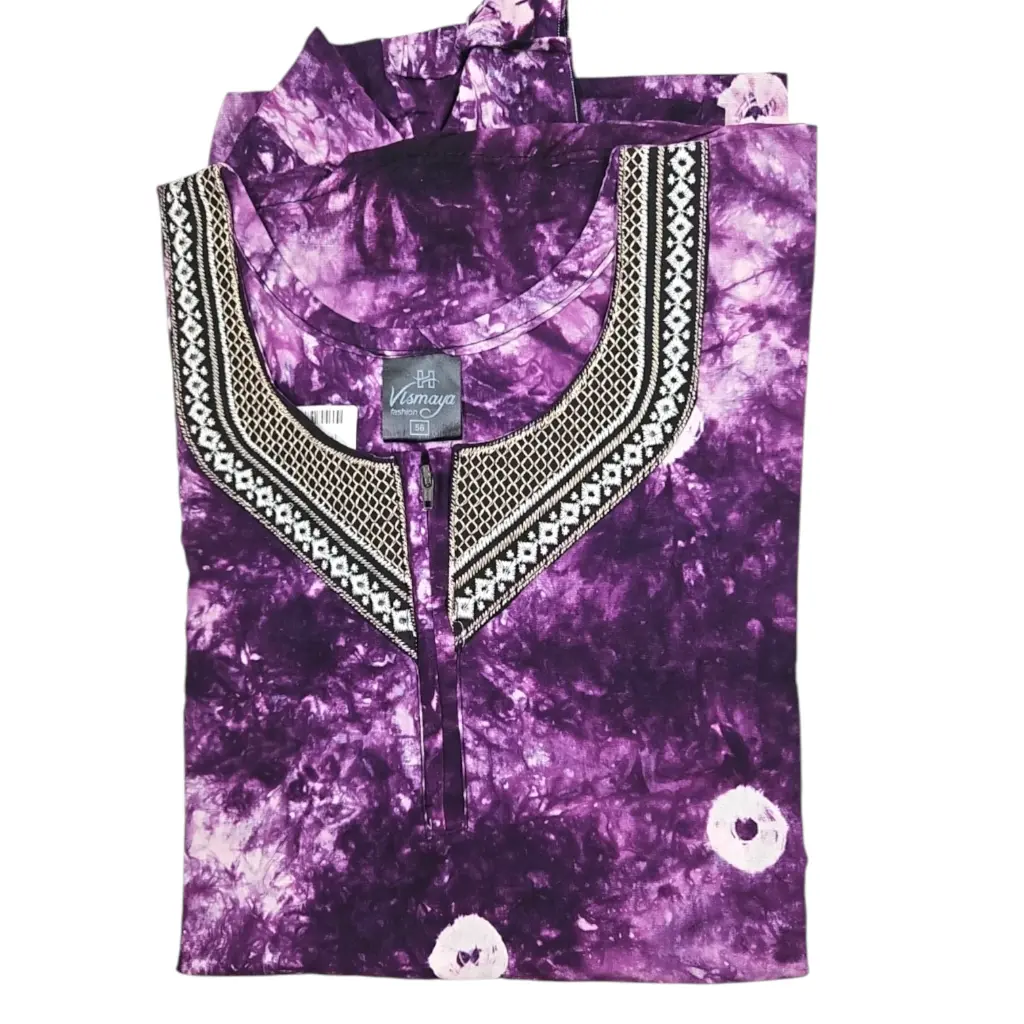 [IX2404021] Vismaya Embroidery Neck Chungidi Cotton Maxi 56 