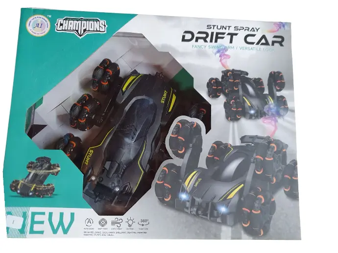 [IX2404118] 2.4G Champions Stunt Spray 6 Wheel Drift Car With Fancy Swing Arm, Drift Tires, Cool Spray, 360 Degree Stunt & Lights