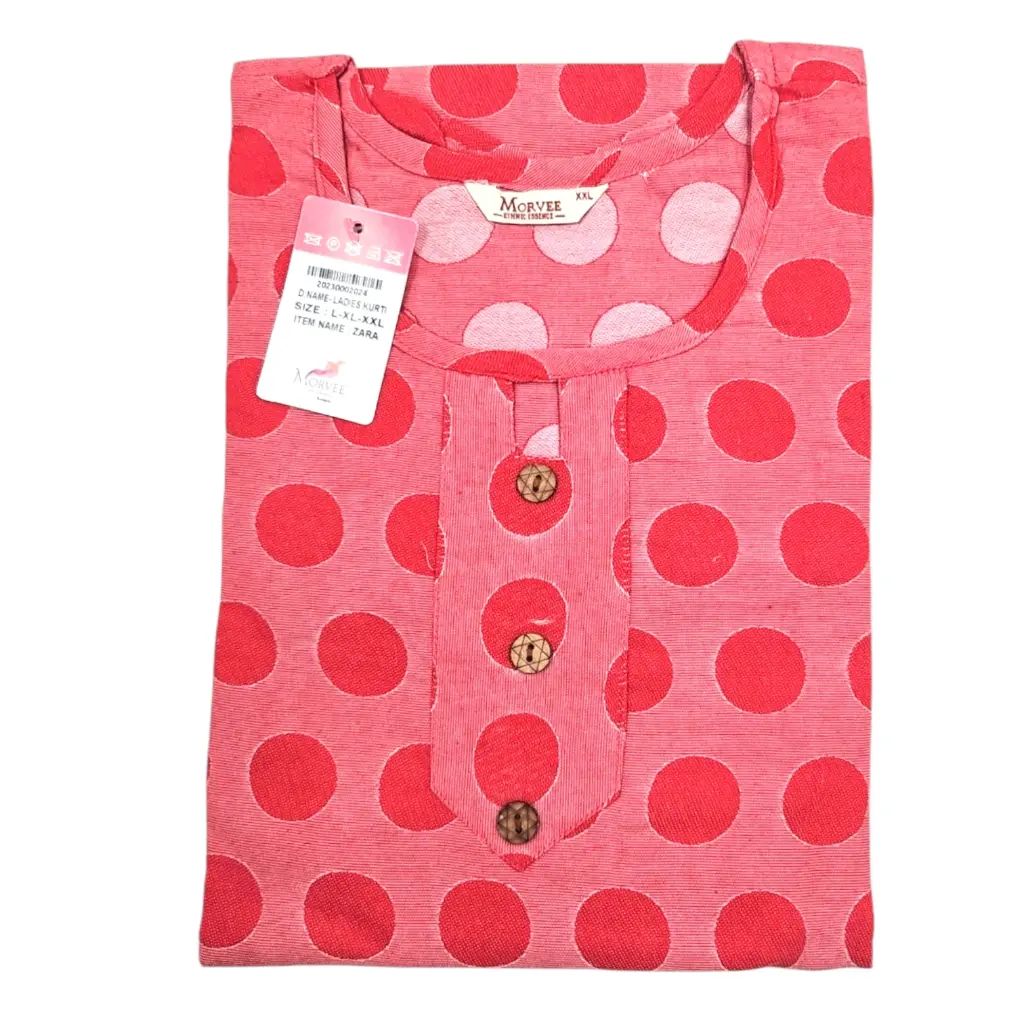 Morvee Zara Ladies Kurthi Pink Round