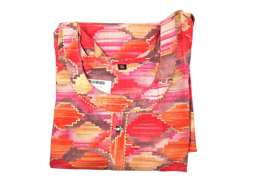 2296 Diagonal Multicolor Kurthi Top XL