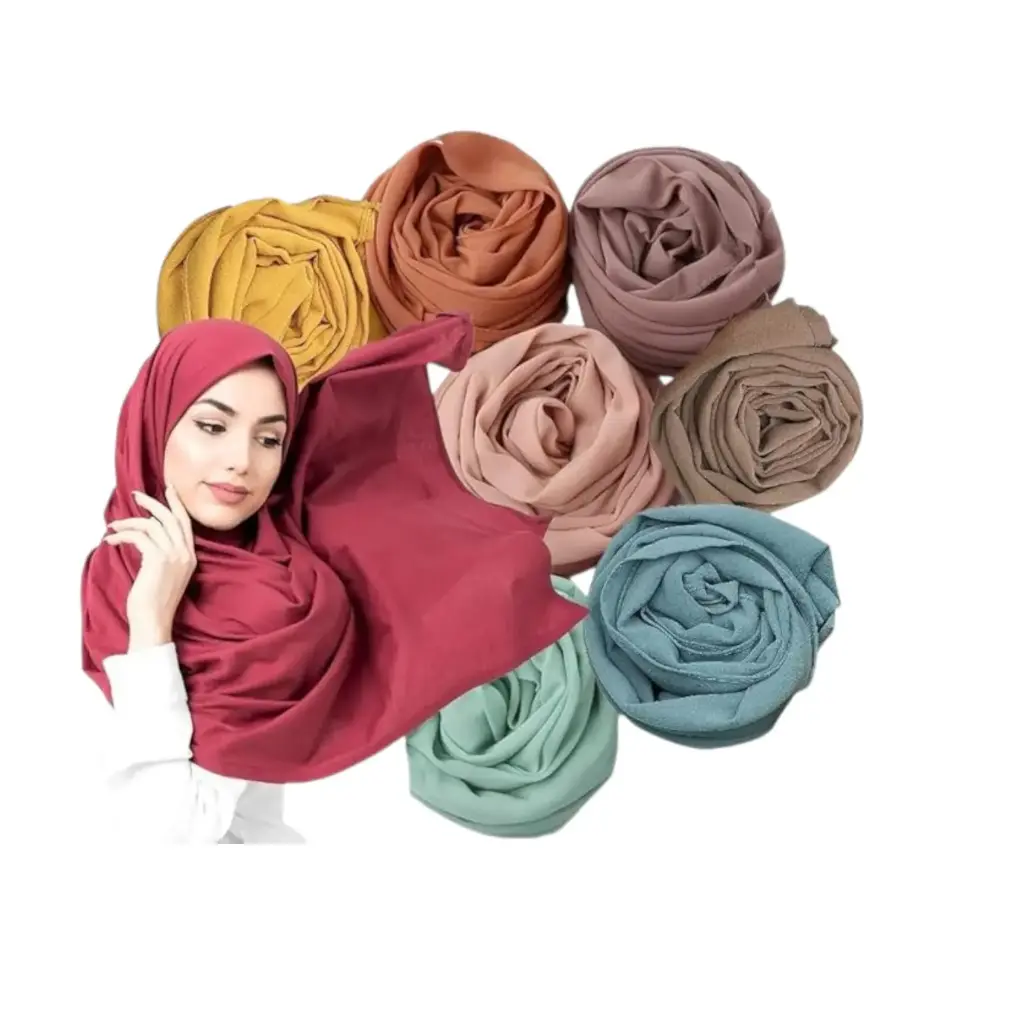 [IX2404327] Muji Georgette Dyed Plain Shawl