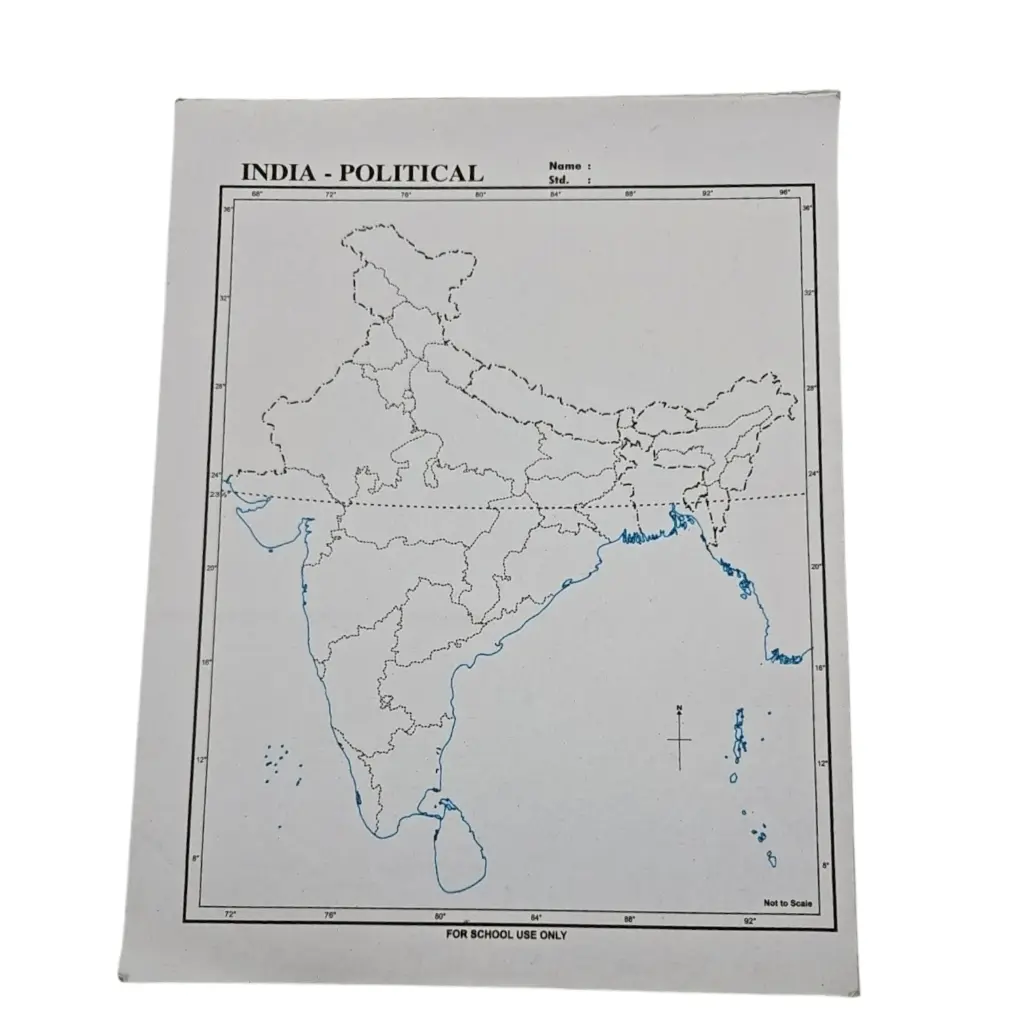 Outline Map Of India With State