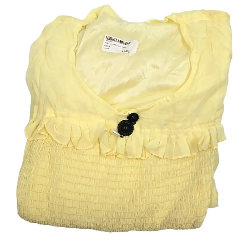 [IX2404686] Kids Top  With Net Pastel Yellow