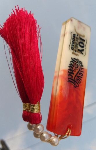 [IX000447] Resin Rectangle Bookmark With Beads 