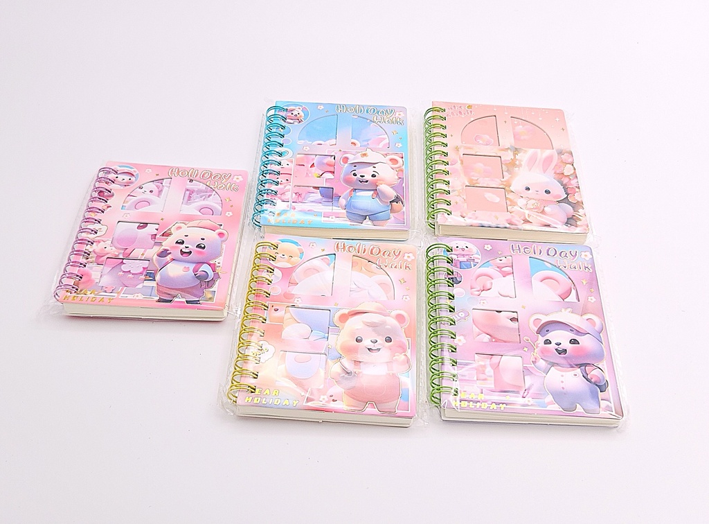 Cute Rabbit Spiral Pocket Diary Small 4.5"x3.5"