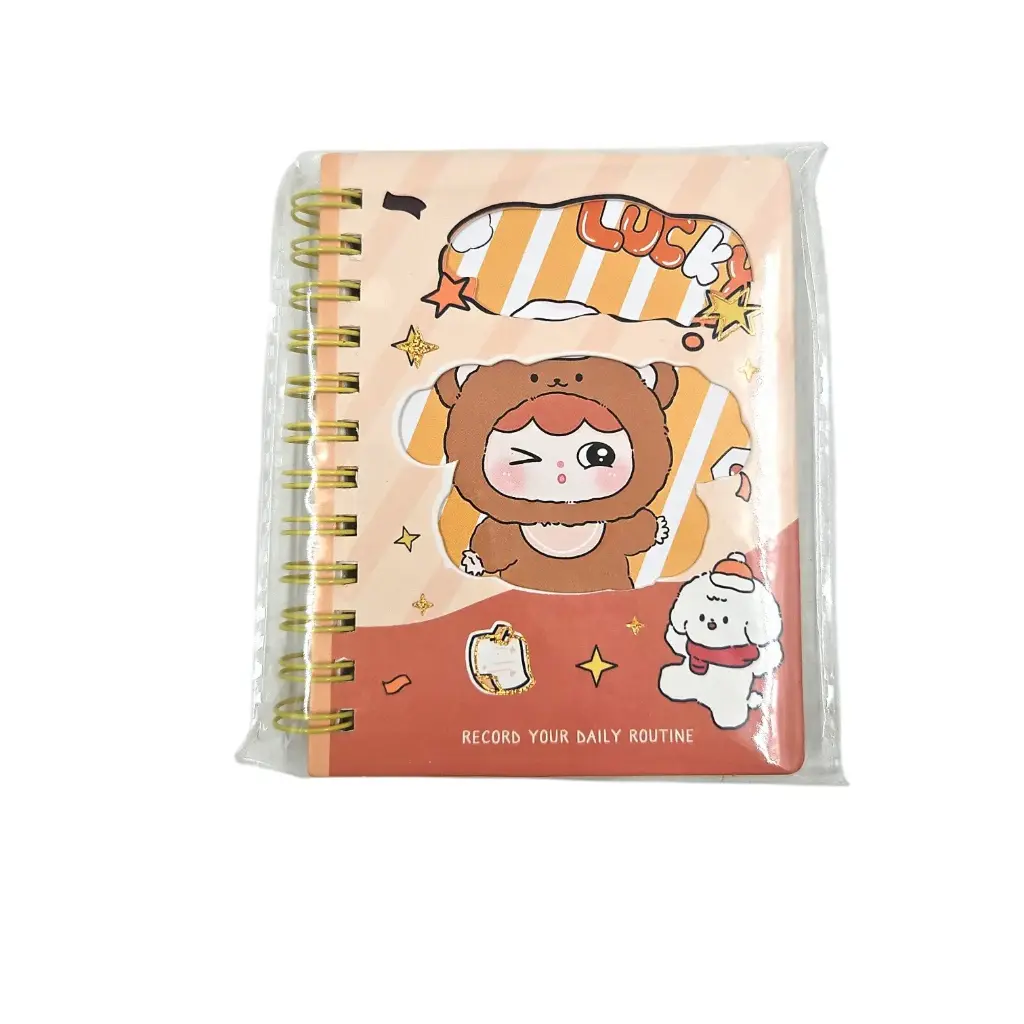 [IX2404712] Cute Rabbit Spiral Pocket Diary Small 4.5"x3.5"