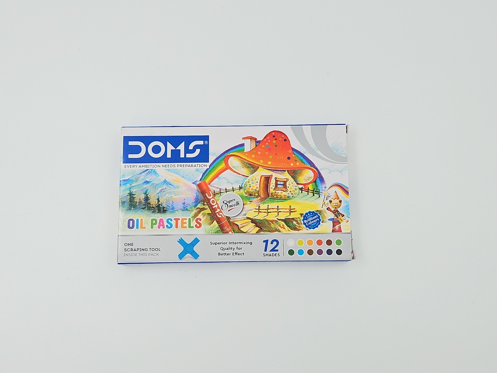 Doms Oil Pastels 12 Shade With One Scrapping Tool