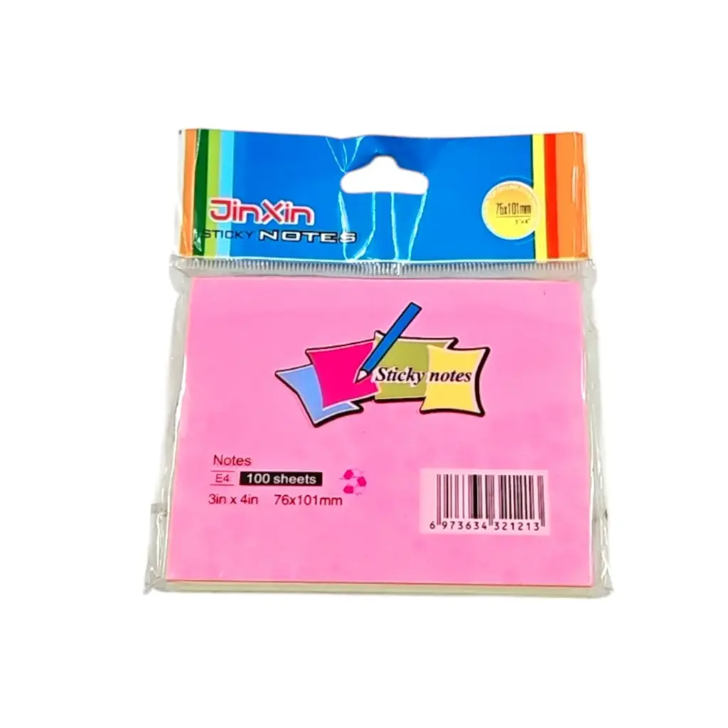 Prompt Sticky Notes In 5 Colors 3"x4" 100 Sheets