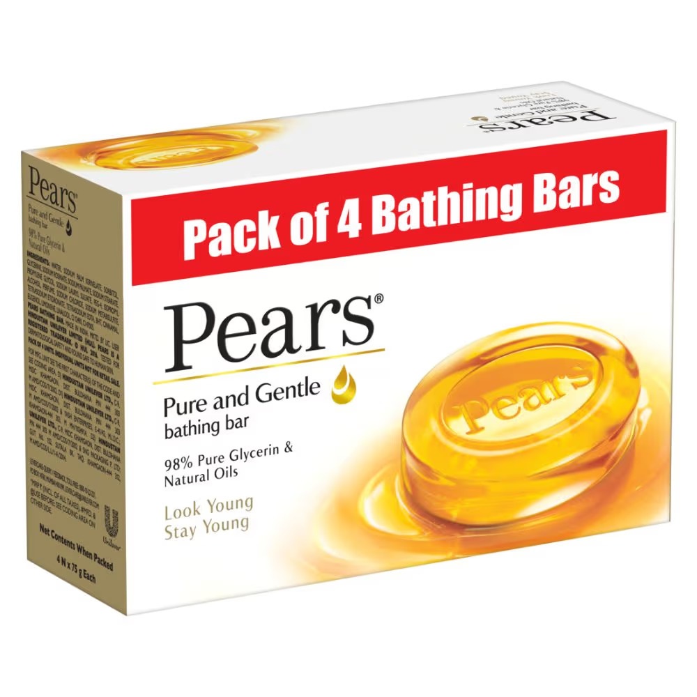 Pears Pure & Gentle Bathing Soap Pack Of 4