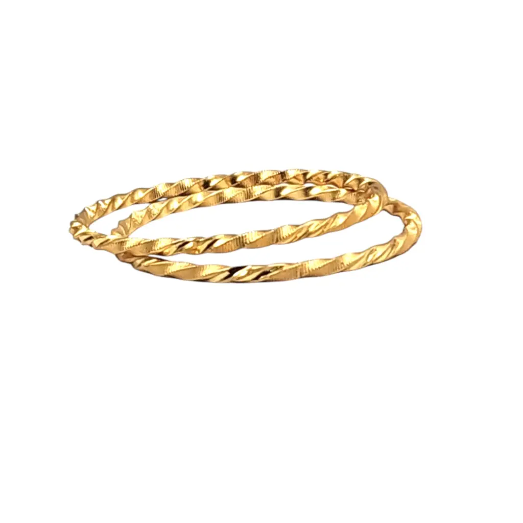 Guarantee Golden Jewelry Spiral Bangle 2 Pcs Set