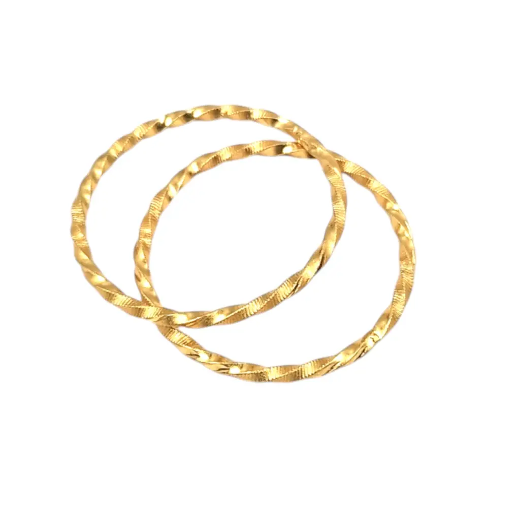 Guarantee Golden Jewelry Spiral Bangle Kids 2 Pcs Set 