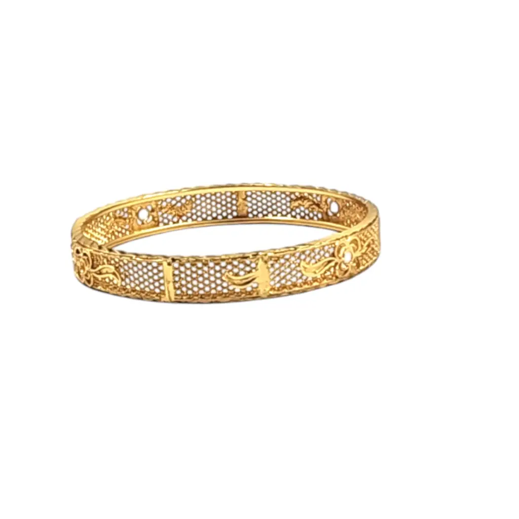 Guarantee Golden Jewelry Net Flower Design 