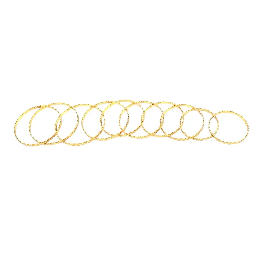 Guarantee Golden Jewelry Kids Curved Bangle 2 Pcs Set