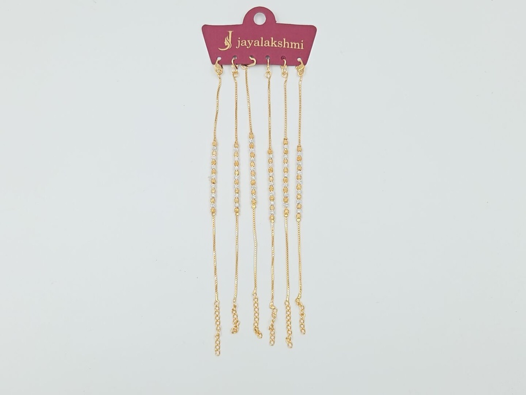 White & Golden Beads Golden Bracelet 