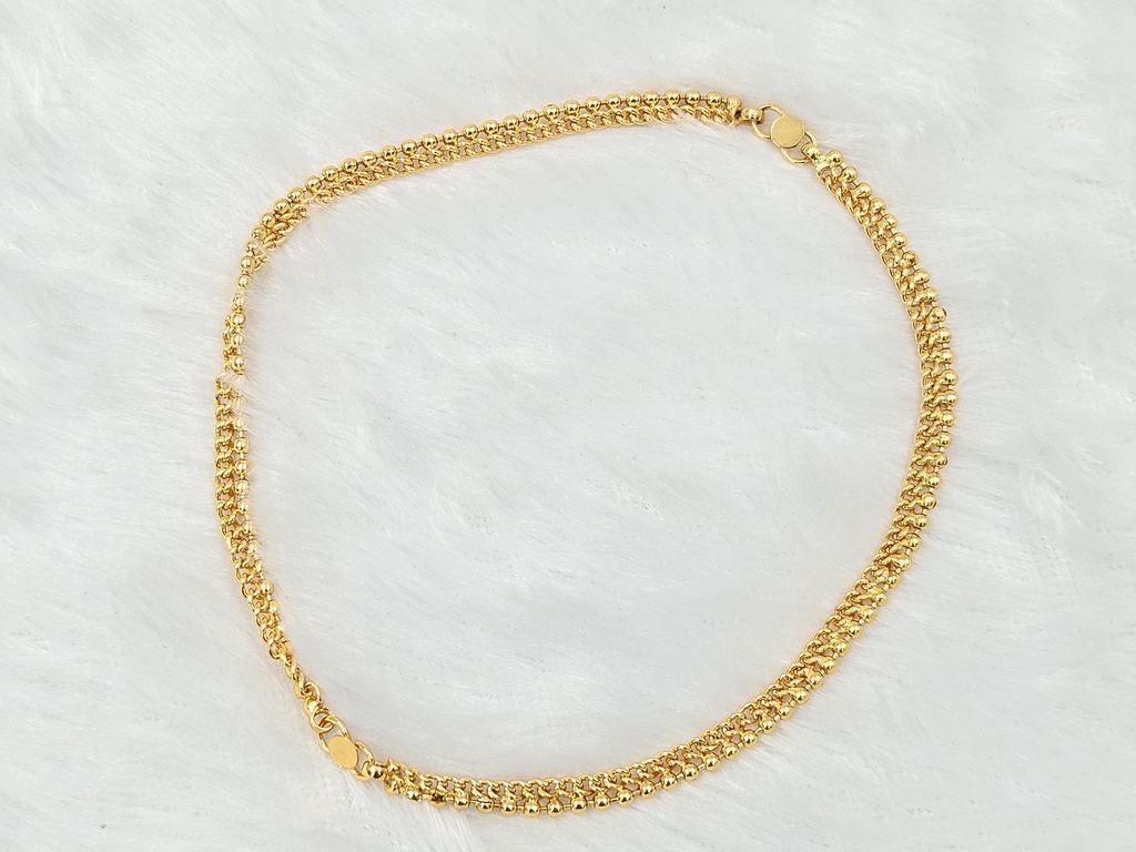 [IX2404849] Grace Golden Imitation Paadasaram With Small Golden Beads