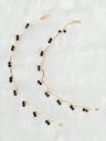 Grace Golden Imitation Curved Paadasaram With Small Black Beads